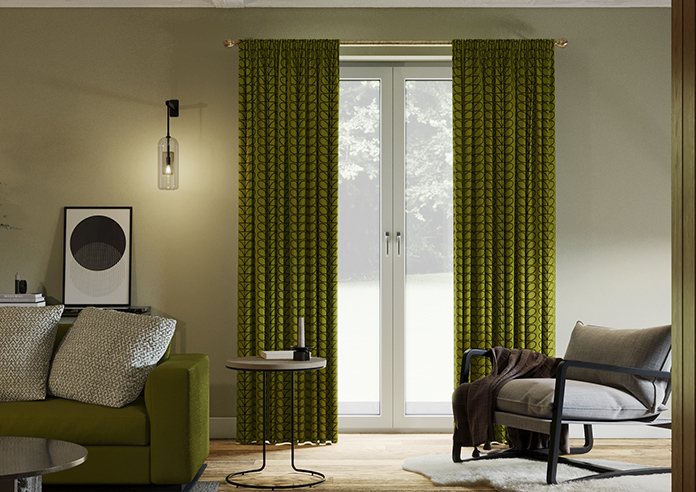 Orla Kiely Linear Stem, Olive & Black - Made to Measure Curtains - Image 3
